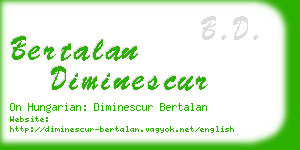 bertalan diminescur business card
